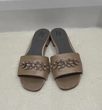 GINA Ladies Rose Gold Satin Embellished Flat Sandals UK4.5 EU37.5. New See Desc.