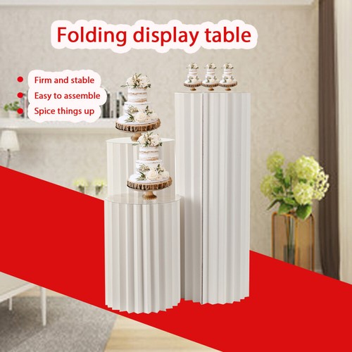 White paper pillar vase stand - paper,