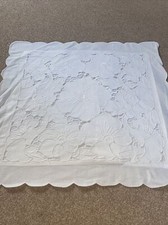 small cotton linen vintage cushion cover white lace envelope back 15 X 17” Li20