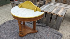 Antique wooden washstand with marble top and upstand NSE120923A