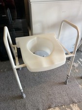Free Standing Toilet Seat and Frame - Adjustable Height and Width - Clip on Seat