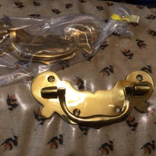 Pair Of Solid Brass Drawer Handles 160mm New Old Stock