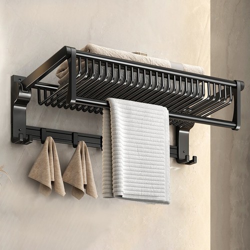 Towel rail holder - black, luxury