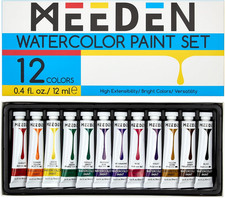 Watercolour Paint Tubes Set - 12 X 12Ml (0.4 Oz) Colors Painting Set Art Supplie