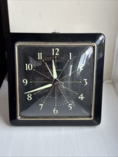 Westclox Alarm Clock Black Dial  Fully Working Mid Century