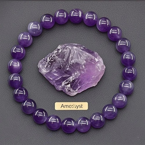 Amethyst gemstone handmade 8mm - amethyst,