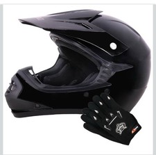 ZORAX ZOR-X15 Kids Motorbike Motorcycle Helmet & Gloves ATV Dirt Bike Quad - L