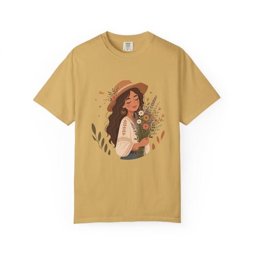 Girl with wildflowers - wildflowers, t-shirt