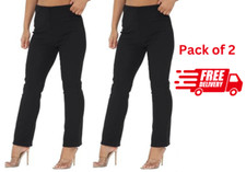 2 PACK WOMENS BOOTLEG TROUSERS