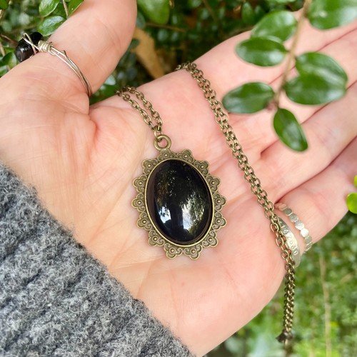 Scrying mirror pendant - scrying,