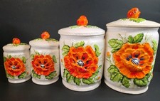 Vintage Lefton Poppy Canisters