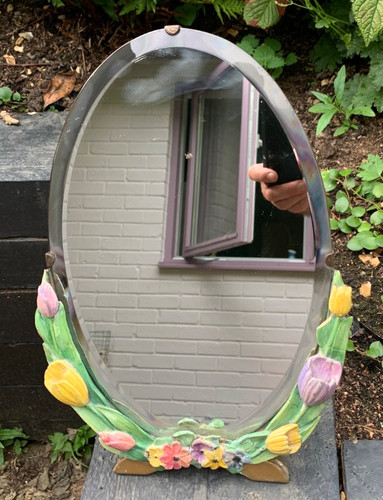 Vintage oval beveled barbola