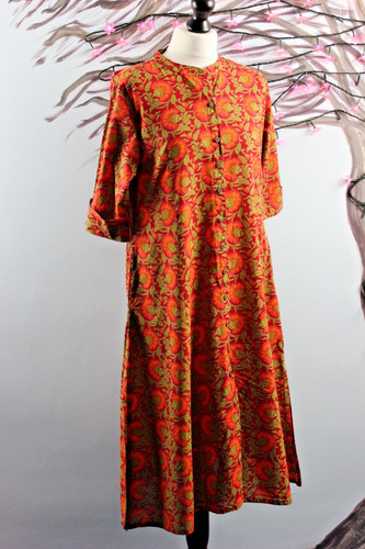 Utsa kurta orange green - utsa,