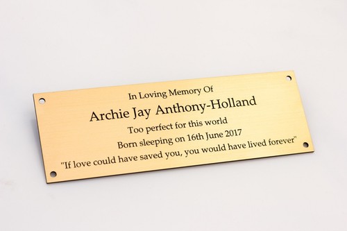 Engraved brass effect memorial - engraved,