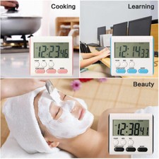 Magnetic Large LCD Digital Kitchen Timer Loud Alarm Count Up Down Stand Clock  