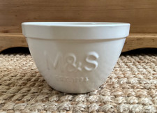 Marks & Spencer White Ceramic Traditional 6.5 Inch Christmas Pudding Basin Bowl