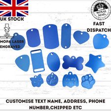 Dog Tag Blue Engraved