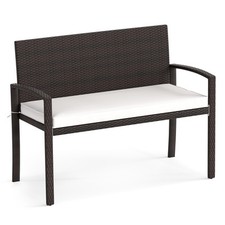 COSTWAY Patio Rattan Loveseat