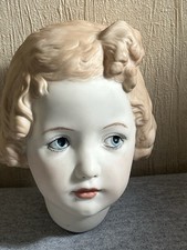 Beautiful Vintage Ceramic Bisque Young Girl Dolls Head 13x10x9cm Rare Piece