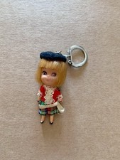Vintage Doll Key ring , Scottish outfit , Made In Hong Kong