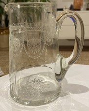 Antique Victorian Glass Etched