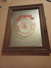 Vintage Liverpool Football Club Wall Mirror – The Reds – Wooden Frame – Retro! –