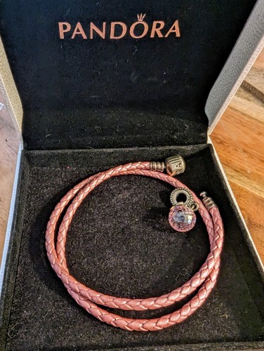Pandora pink leather - leather, double
