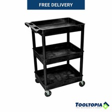 Lux Cart 18X24 3 Tier Black - LUXOR LUXSTC111