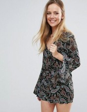 Lunik Printed Playsuit - Black