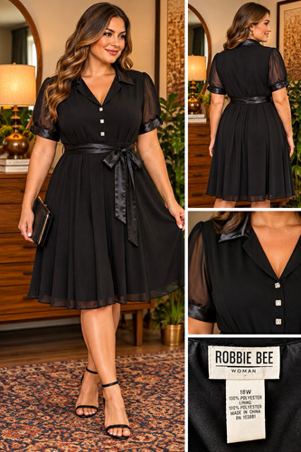 Robbie bee black solid fit - fit, &