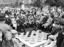 Scotland Monifieth Open Air Giant Draughts Board In 1936 Old Photo