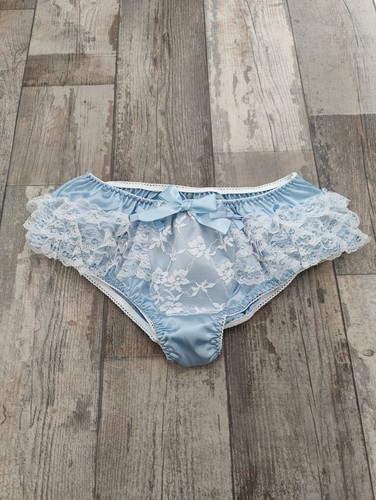 Ladies blue white silky satin - white,