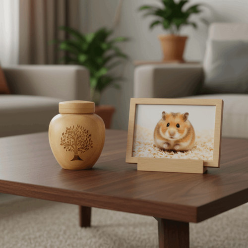 Mini pet ashes box bamboo - mini,