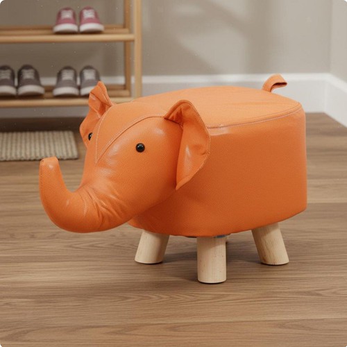 Elephant shaped padded stool - elephant,