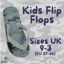 Boys Flip Flops Grey Camo