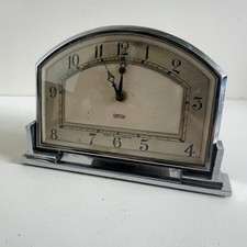 Smith Electric Desk Clock Made in England Chrome Vintage Art Deco Style