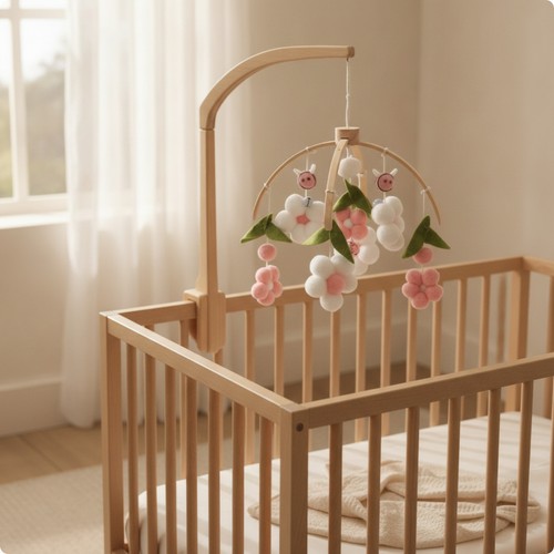 Baby crib mobile with wooden - crib,