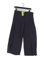 L.K. Bennett Women's Trousers UK 10 Blue 100% Other Wide-Leg Cropped