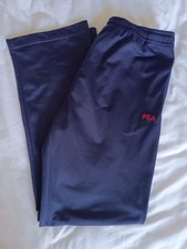 Vintage Large Blue Fila Tracksuit Bottoms Straight Leg Roomy  Track Pants Used