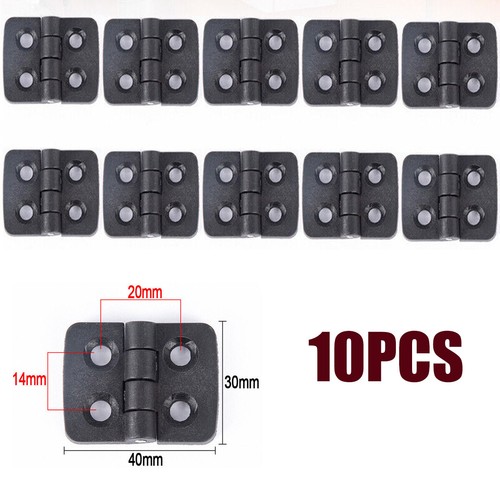 10x small hinges plastic black - 10x,