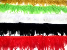 1m ROOSTER HACKLE HEN FEATHER FRINGE TRIM FASCINATOR MATERIAL -  RED,BLACK, GOLD