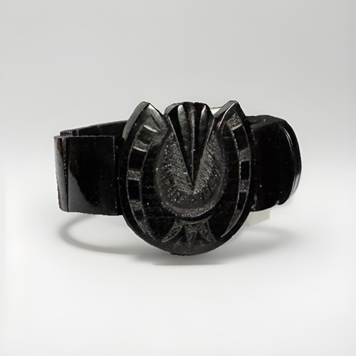 Victorian whitby jet bracelet - jet,