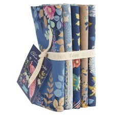 Tilda Fat Quarter Chic Escape Collection cotton 5 fat quarters Blue -Quilting