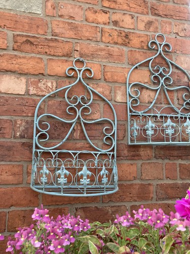 Pair small blue metal - of,