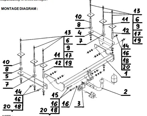 Swan neck tow bar - neck,