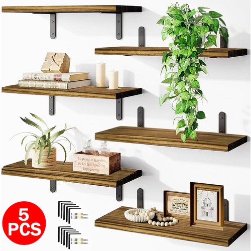 5piece rustic shelves floating - shelves,