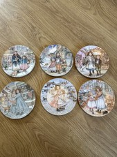 6 Royal Worcester bone china NSPCC Christmas plates 1987 - 1992  