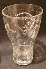 Disneyland Paris embossed  sorcerer's apprentice clear glass fantasia pre 2000