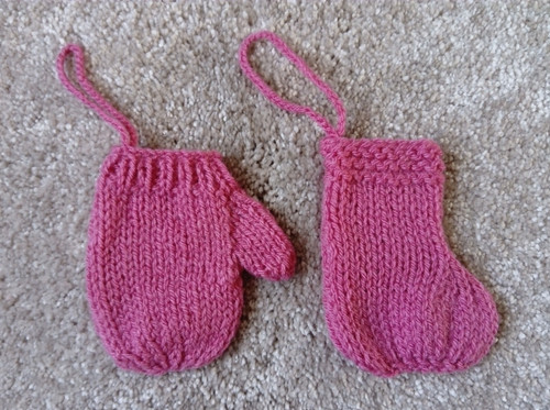 Hand knitted mini - hand, christmas