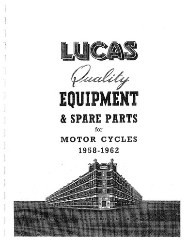 Lucas parts manual - parts, book